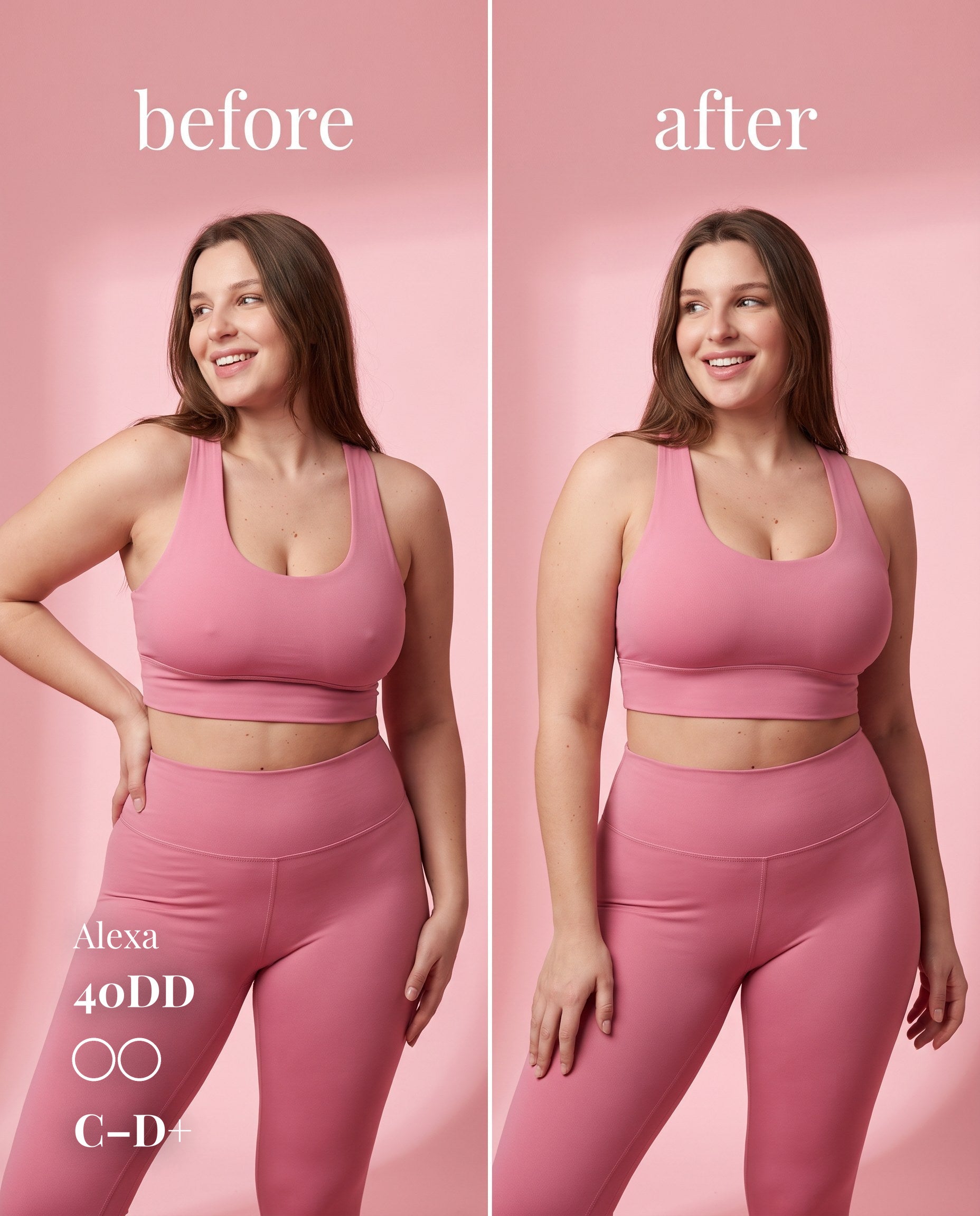 Non-Adhesive Nipple Covers, Light shade, size C-D+ (10cm) — before and after under a workout set