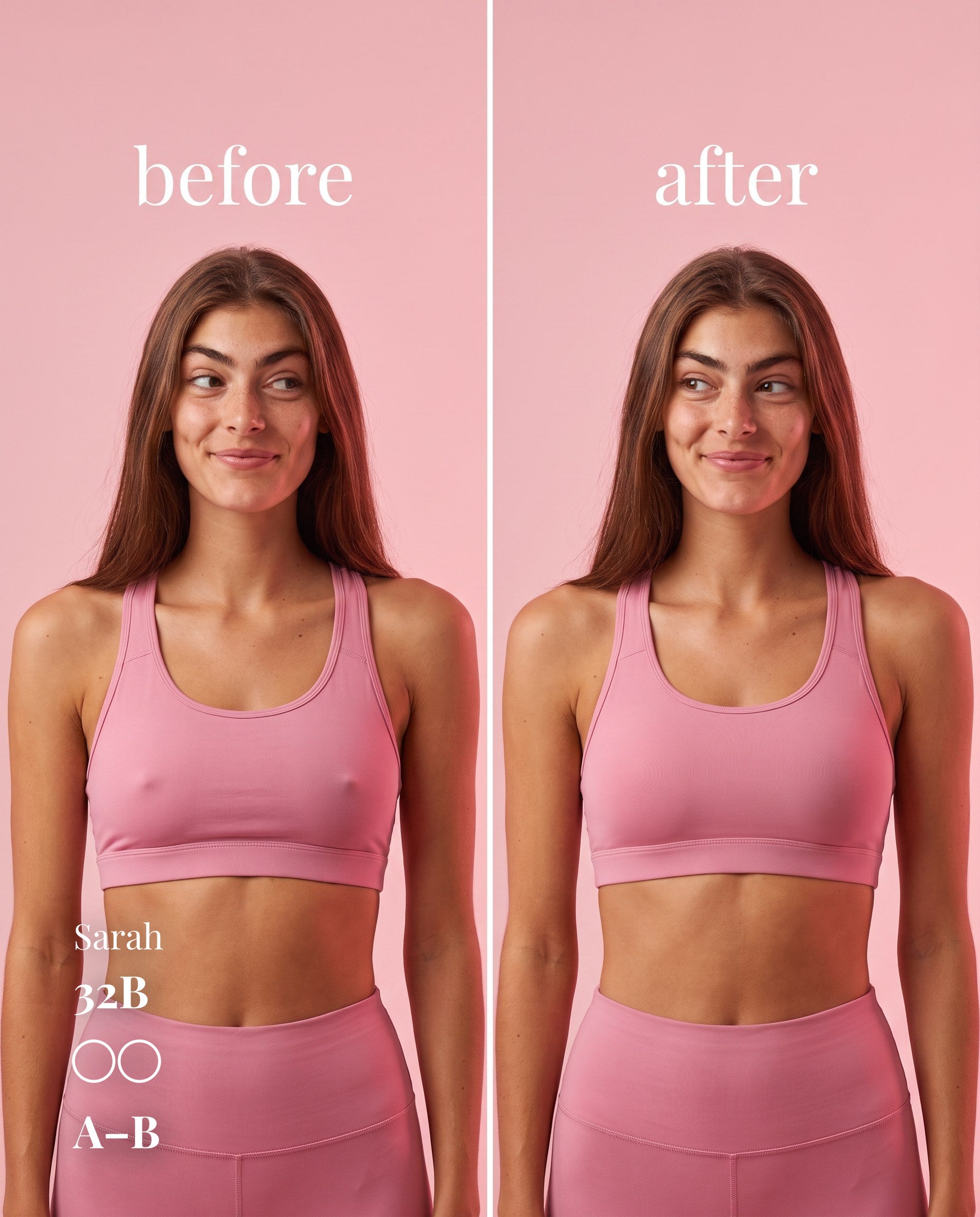 Non-Adhesive Nipple Covers, Tan shade, size A-B (7cm) — before and after under a workout set