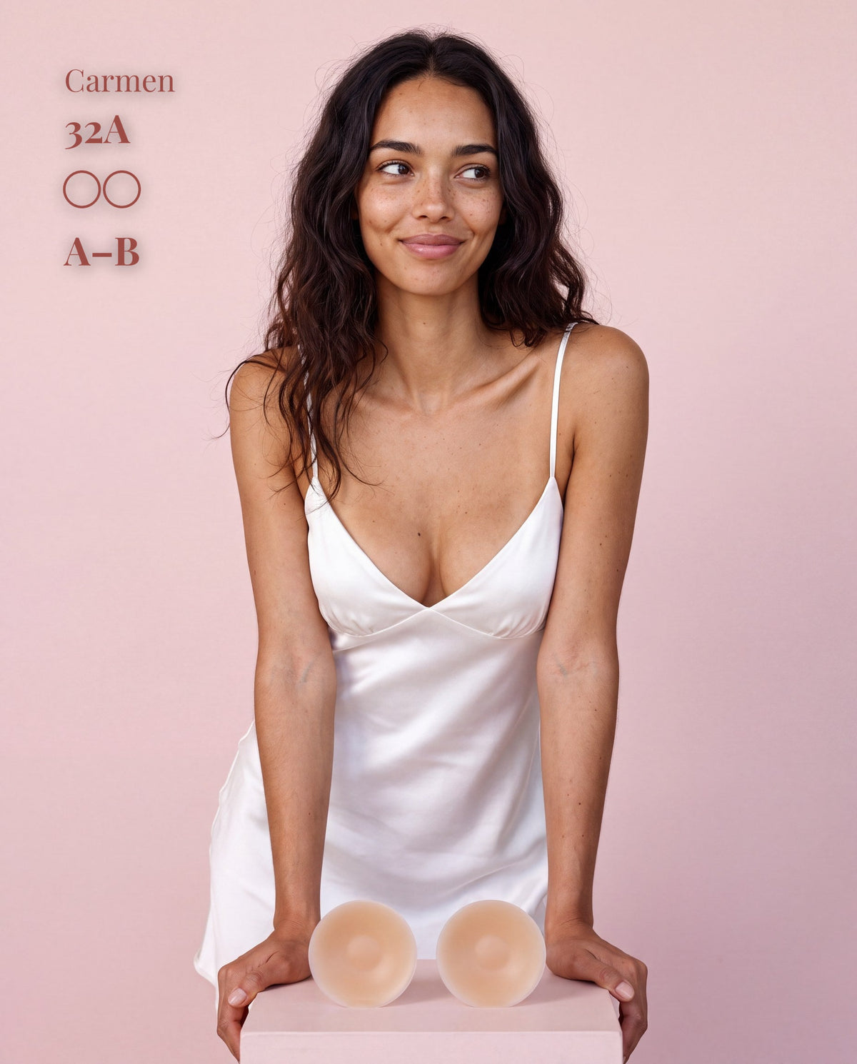 The Cover Set, Tan, A-B — worn under a slip dress