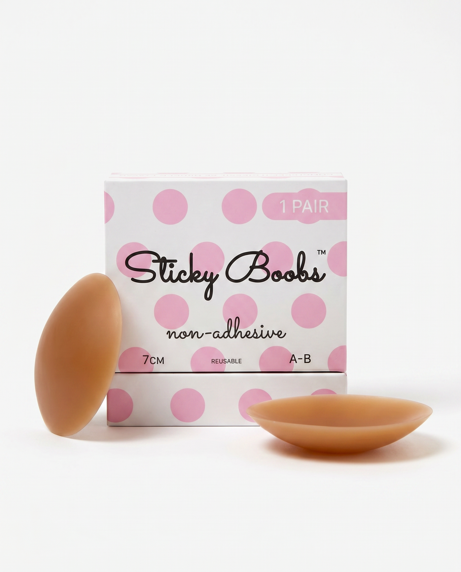 Non-Adhesive Nipple Covers — Dark shade, size A-B (7cm), 1 pair with box