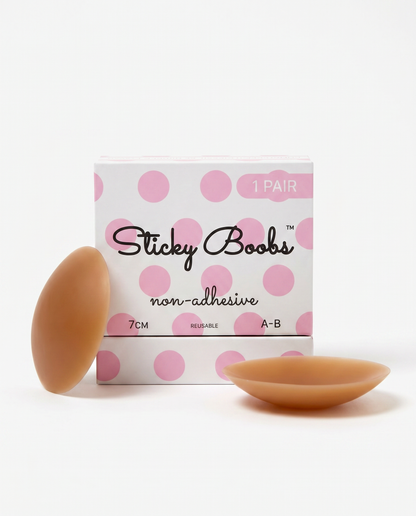 Non-Adhesive Nipple Covers — Dark shade, size A-B (7cm), 1 pair with box
