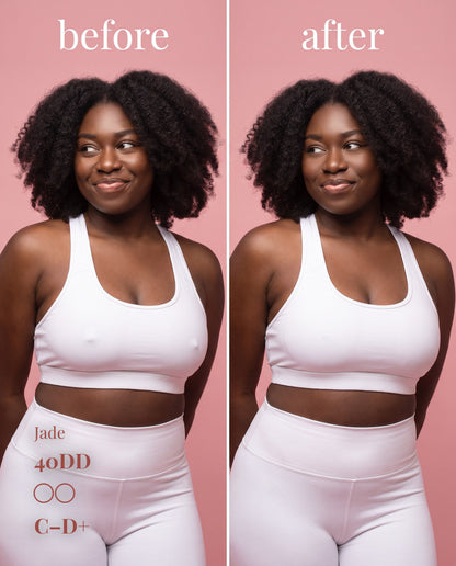 Non-Adhesive Nipple Covers, Dark shade, size C-D+ (10cm) — before and after under a workout set 