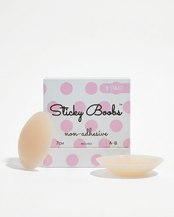 Non-Adhesive Nipple Covers — Light shade, size A-B (7cm), 1 pair with box #color_light+size_cup-size-a-b