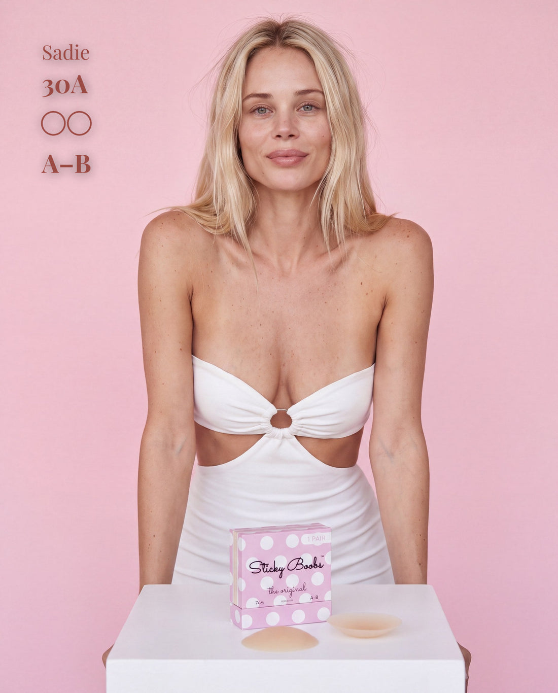 The Original Sticky Boobs, Light shade, size A-B (7cm) — adhesive nipple covers with box 