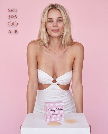 The Original Sticky Boobs, Light shade, size A-B (7cm) — adhesive nipple covers with box 