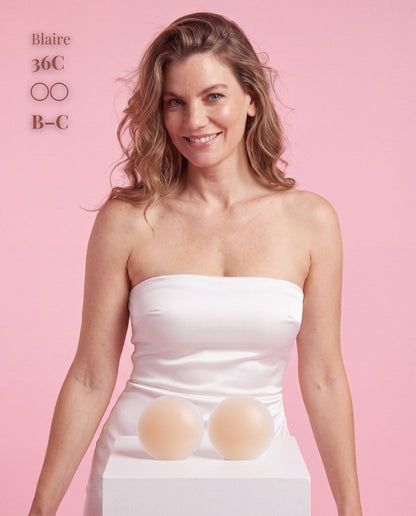 The Cover Set, Light, B-C — worn under a slip dress 